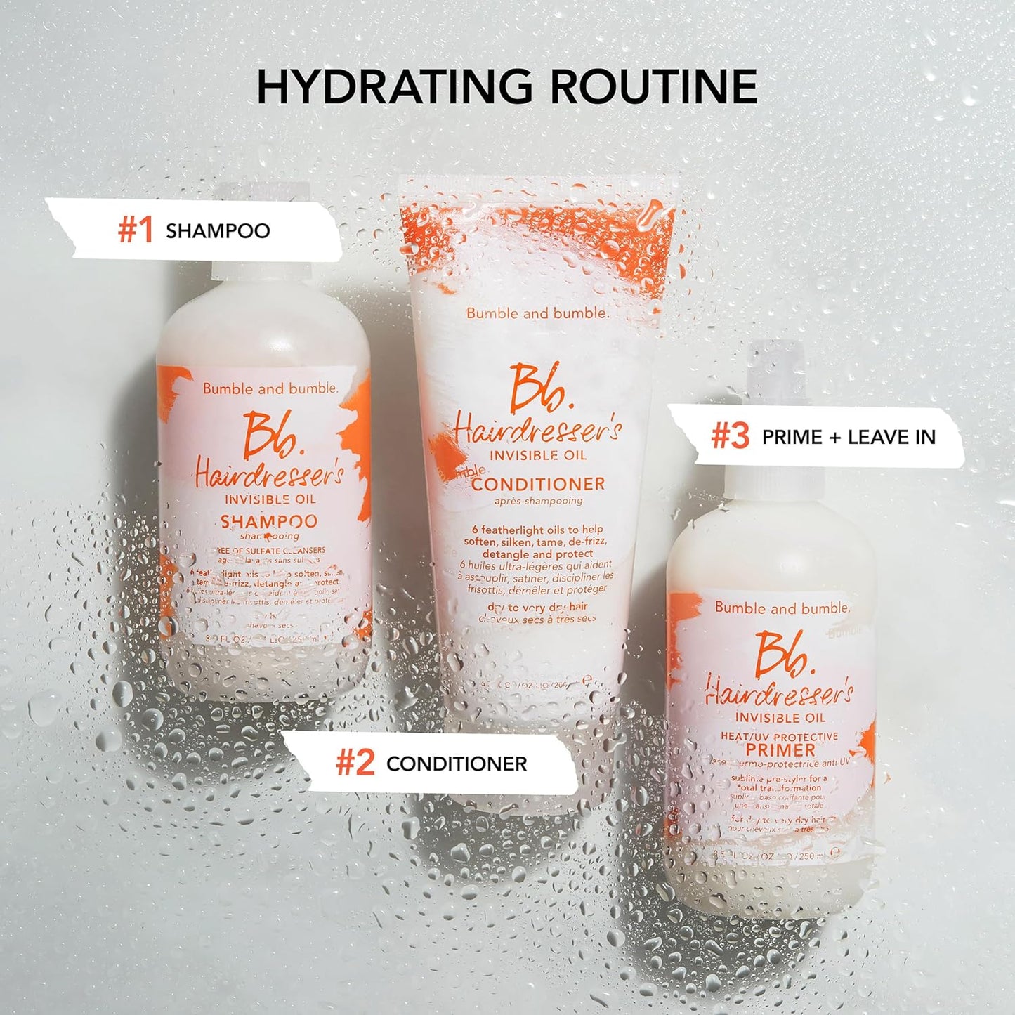 Bumble and bumble. Hairdresser's Invisible Oil Heat/UV Protection Leave-In Conditioner Hair Primer | Hydrating, Anti Frizz, Color Safe | Straight, Coily | With Argan Oil + Coconut Oil