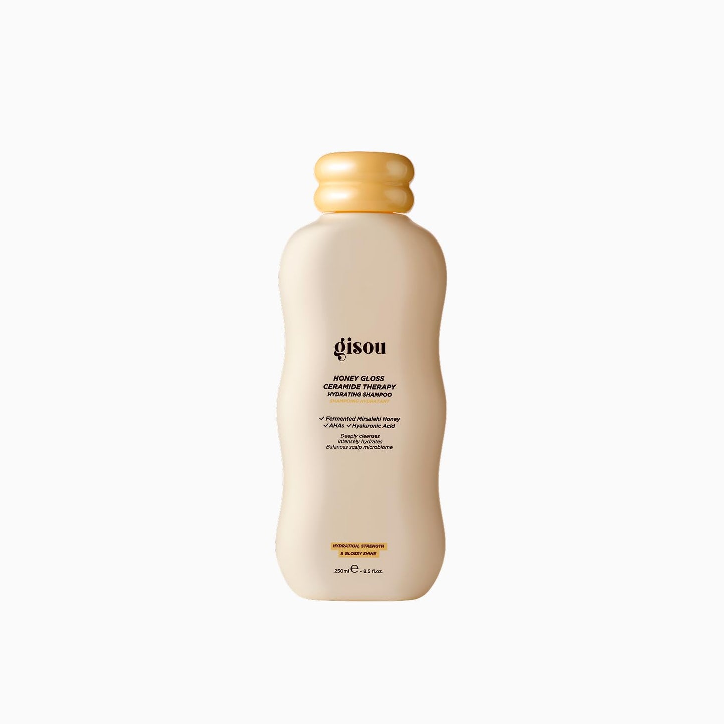Gisou Honey Gloss Ceramide Therapy Hydrating Shampoo, Microbiome-Balancing, Wildflower Honey Scented, Frizz Control, Color Safe, Dermatologist Tested