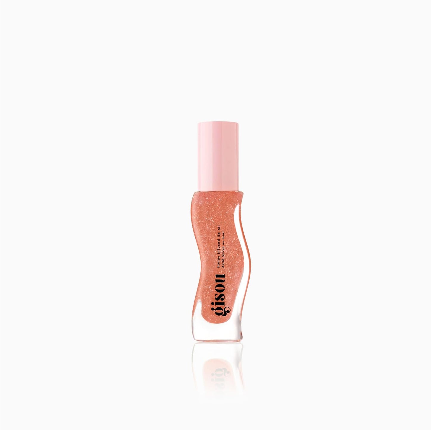 Gisou Honey Infused Hydrating Lip Oil, Nourishing Lip Moisturizer for Dry Lips, High Shine, Smooth Finish, Clear Pink Shimmer Shade, Fresh Watermelon Scent, Watermelon Sugar, 8ml