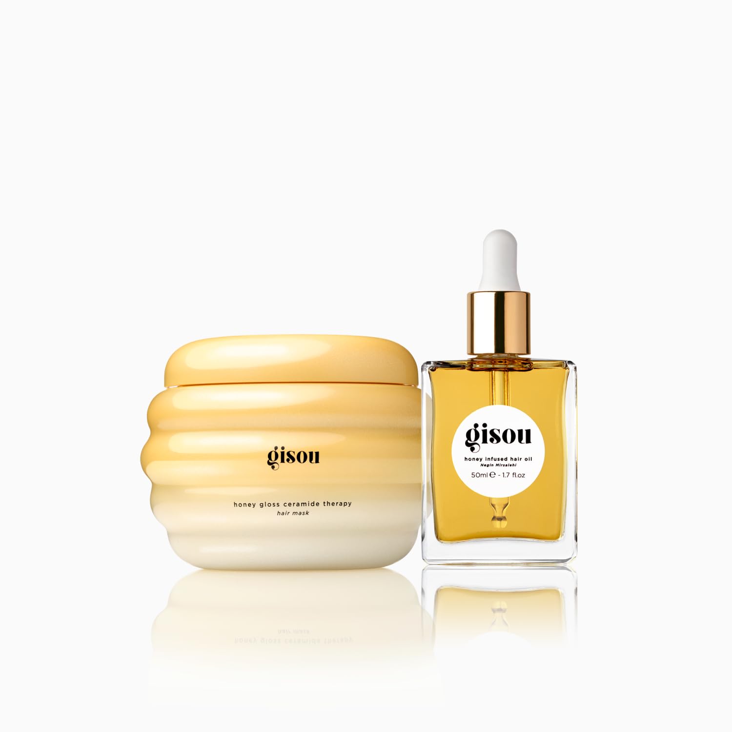 Gisou Deep Treatment Duo, Intense Hydration & Shine, With Mirsalehi Honey, Ceramides & Hyaluronic Acid, 19x Smoother Hair & 4x Stronger Strands, For Weekly Deep Conditioning