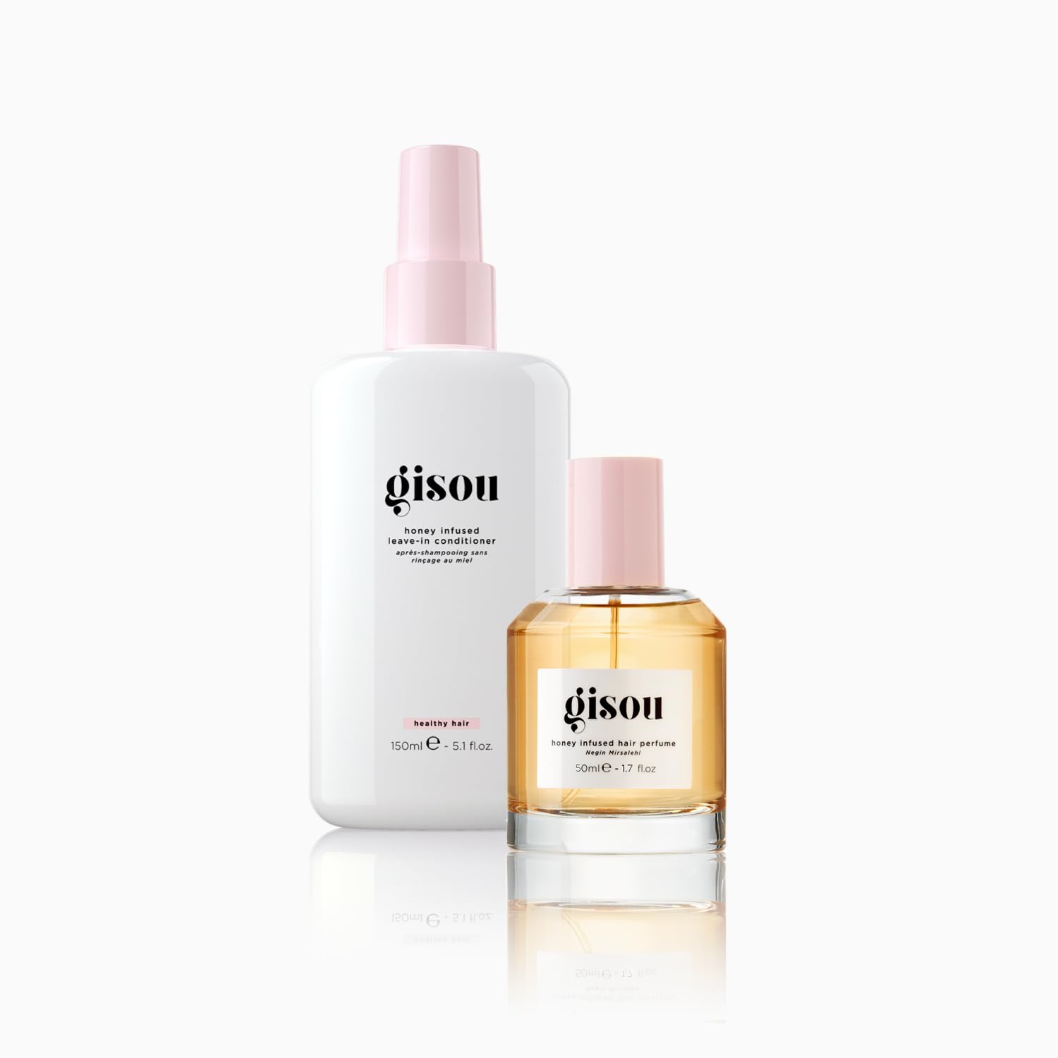 Gisou Smooth & Shine Hair Set, Enhances Softness & Gloss, With Mirsalehi Honey, Argan Oil & Baobab Extract, Heat Protection & Instant Refresh, Suitable for All Hair Types