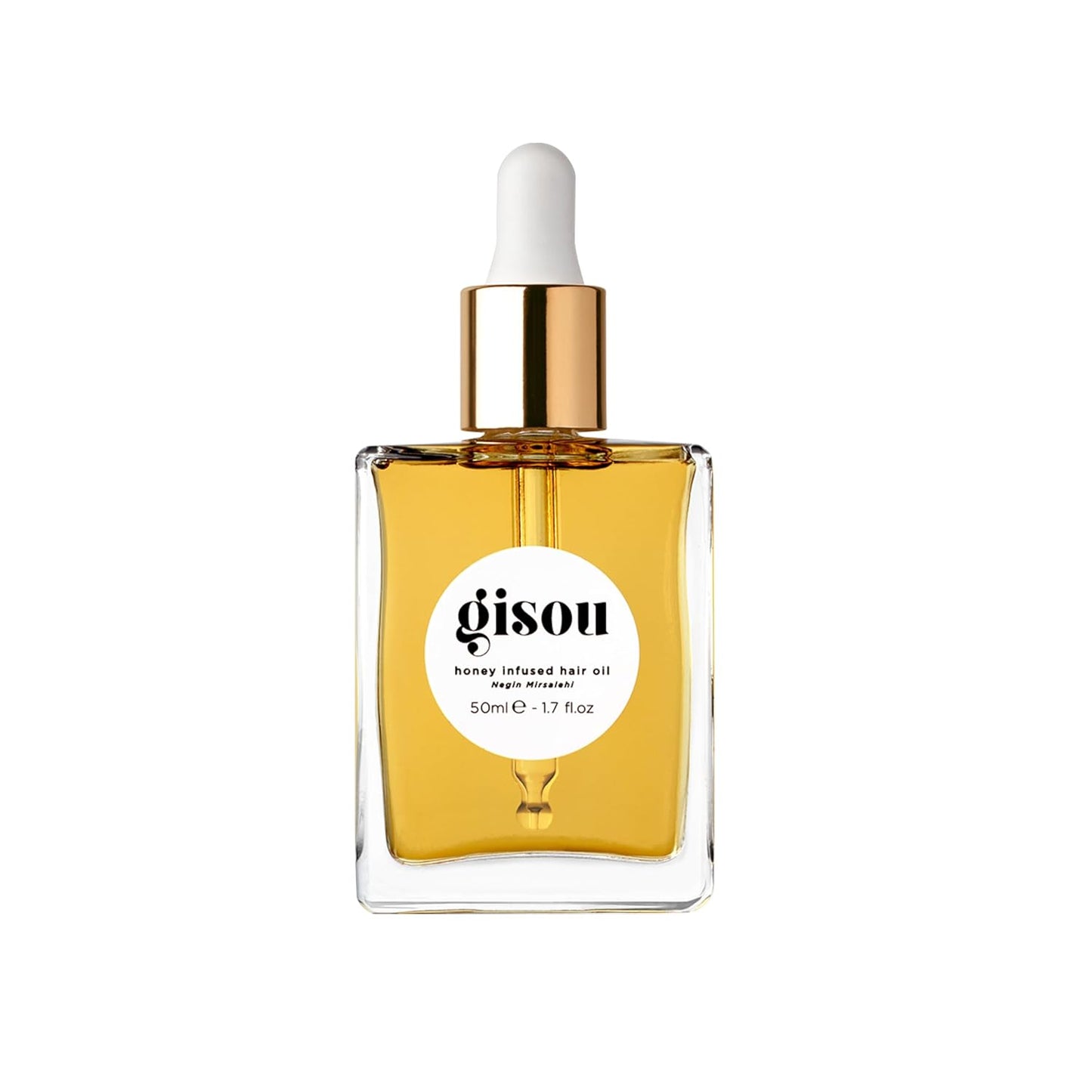 Gisou Honey Infused Hair Oil, Award-Winning Hydration, Frizz Control & Shine Treatment, Mirsalehi Honey & Botanical Oils, Heat Protection up to 450°F, All Hair Types​ (50ml)