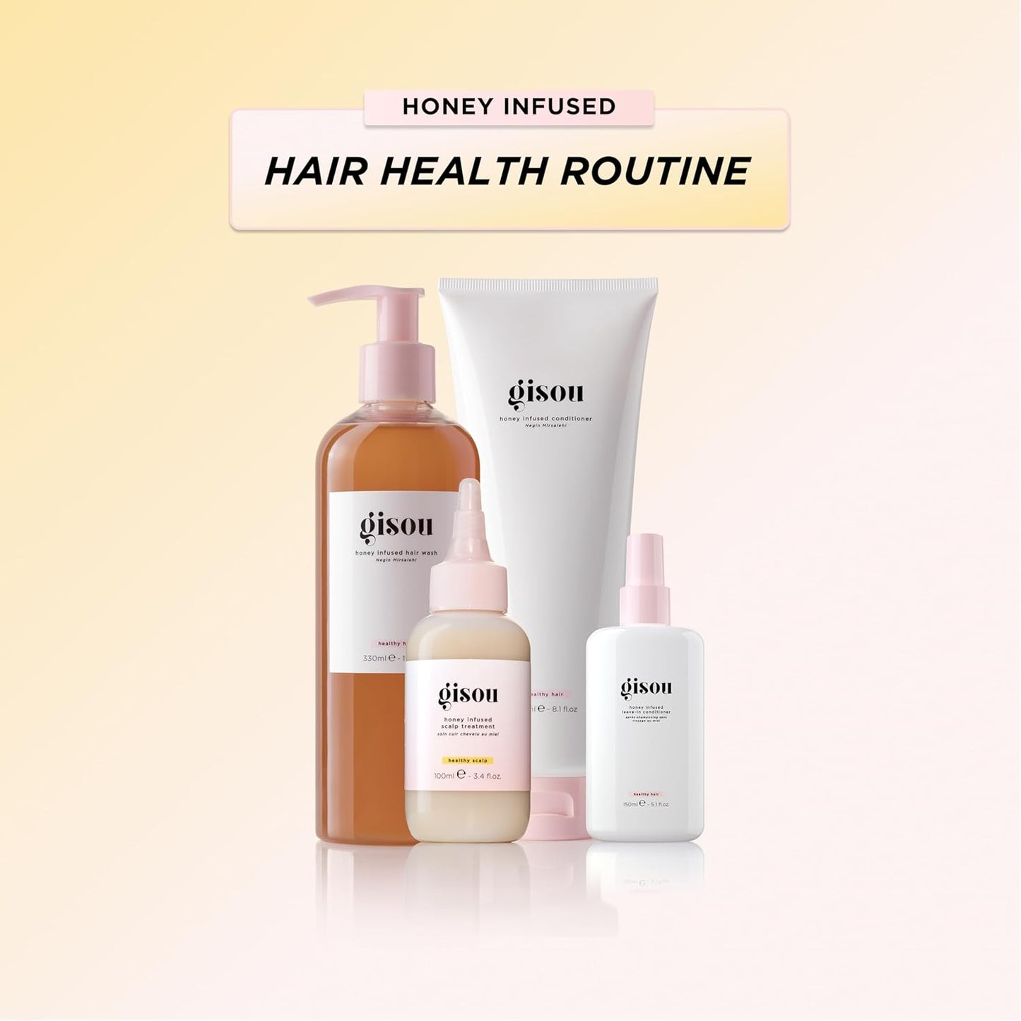 Gisou Honey Infused Leave-In Conditioner – Lightweight Hydration & Frizz Control with Mirsalehi Honey, Baobab & Argan Oil, UV Protection, Suitable for All Hair Types​