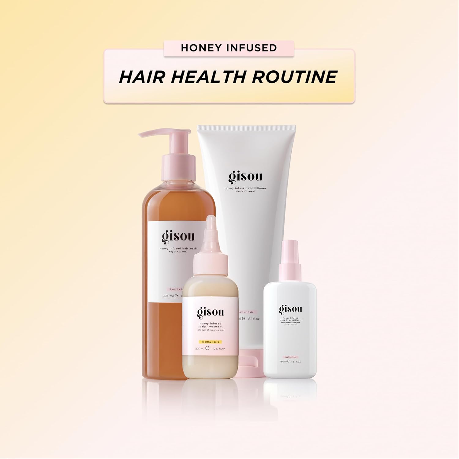 Gisou Honey Infused Leave-In Conditioner – Lightweight Hydration & Frizz Control with Mirsalehi Honey, Baobab & Argan Oil, UV Protection, Suitable for All Hair Types​