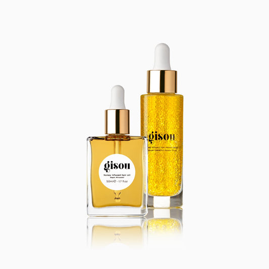 Gisou Refresh & Shine Set, Daily Hydration & Lasting Fragrance, Mirsalehi Honey & Bee Garden Oils, Shine Boost & Signature Wildflower Scent, Suitable for All Hair Types
