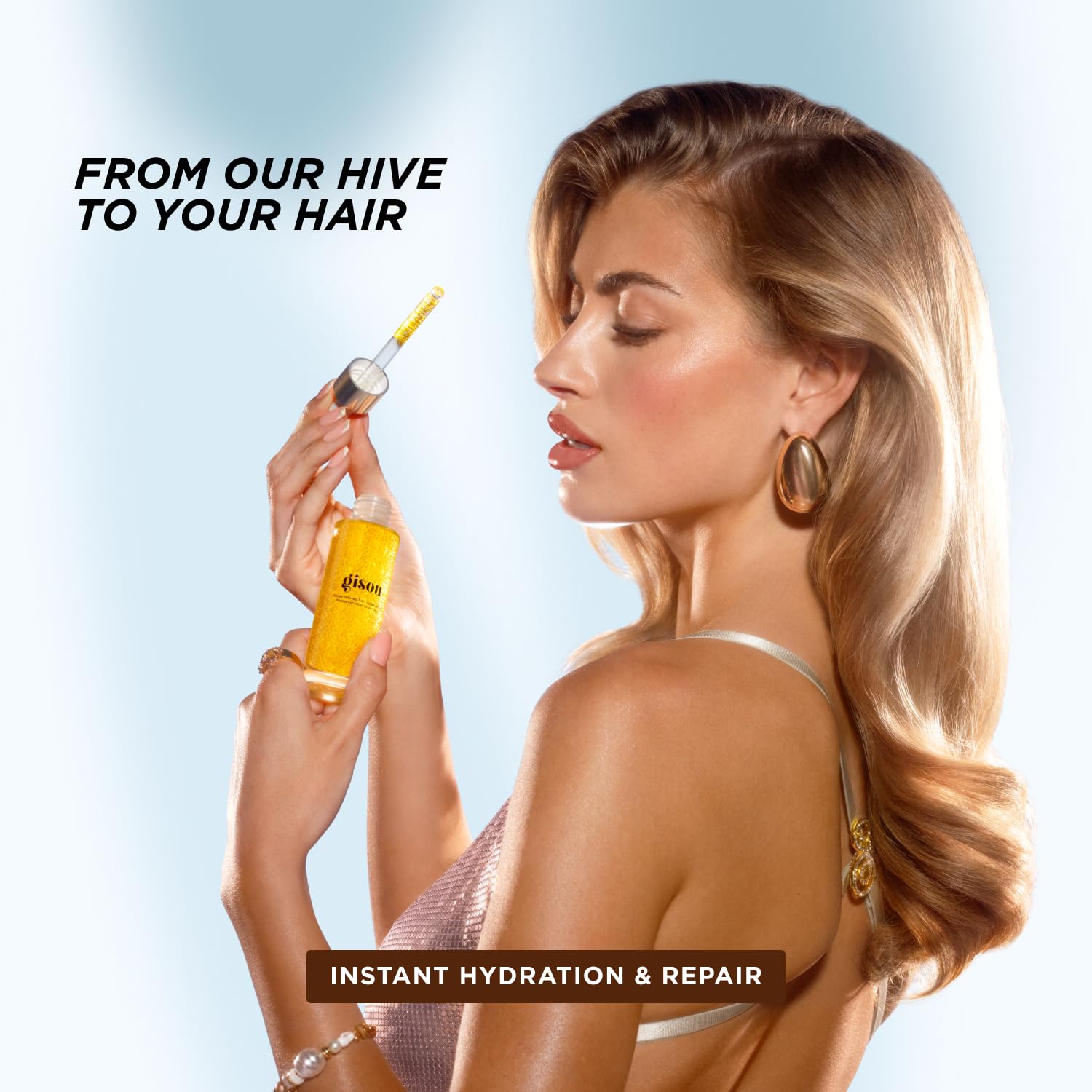 Gisou Refresh & Shine Set, Daily Hydration & Lasting Fragrance, Mirsalehi Honey & Bee Garden Oils, Shine Boost & Signature Wildflower Scent, Suitable for All Hair Types